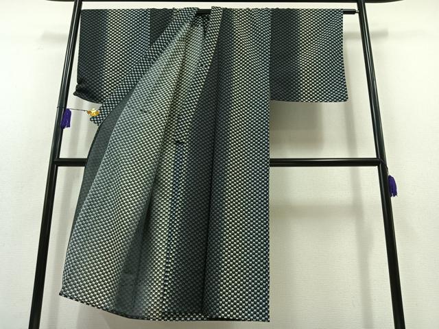 平和屋着物▽男性 小紋 単衣 王冠 洗える着物 AABB7750jh