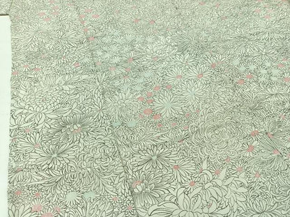 平和屋着物▽上質な小紋 単衣 花尽くし 鬼しぼ縮緬 三越扱い 正絹 逸品 AABB7756jh