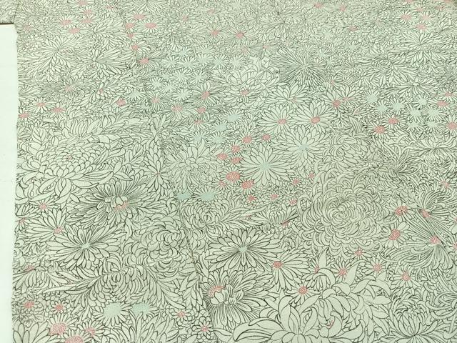 平和屋着物▽上質な小紋 単衣 花尽くし 鬼しぼ縮緬 三越扱い 正絹 逸品 AABB7756jh