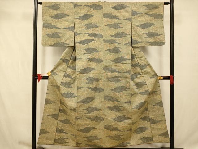 平和屋着物■上質な紬　雲取り吉祥花文　正絹　逸品　AABB7787fw