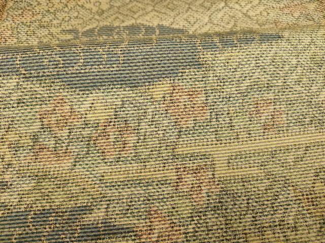 平和屋着物■上質な紬　雲取り吉祥花文　正絹　逸品　AABB7787fw