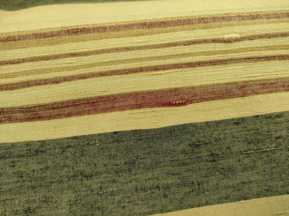 平和屋着物●上質な紬　横縞　正絹　逸品　AABB7884ck