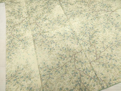 平和屋着物●上質な紬 枝葉文 正絹 逸品 AABB7890ck