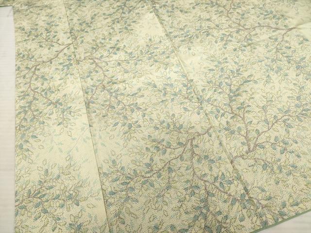 平和屋着物●上質な紬 枝葉文 正絹 逸品 AABB7890ck