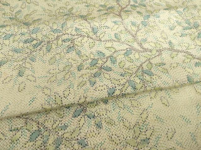 平和屋着物●上質な紬 枝葉文 正絹 逸品 AABB7890ck