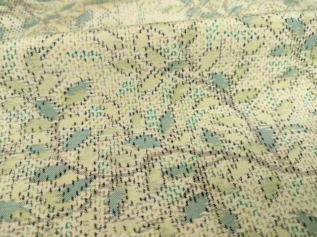 平和屋着物●上質な紬 枝葉文 正絹 逸品 AABB7890ck