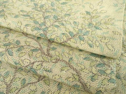 平和屋着物●上質な紬 枝葉文 正絹 逸品 AABB7890ck