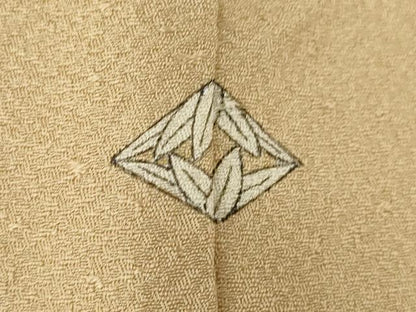 平和屋着物●上質な色無地　白茶色　正絹　逸品　AABB7903ck