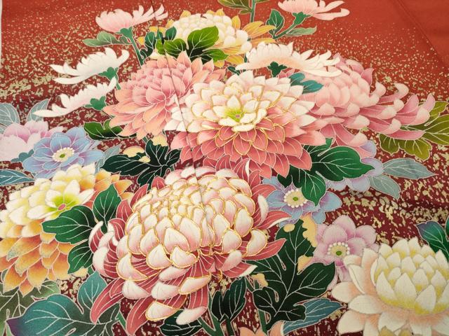 平和屋着物●豪華振袖 友禅 作家物 白鳥映雪 駒刺繍 花尽くし 暈し染め 金彩 正絹 逸品 AABB7909ck