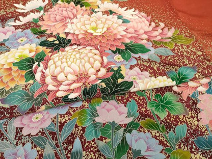 平和屋着物●豪華振袖 友禅 作家物 白鳥映雪 駒刺繍 花尽くし 暈し染め 金彩 正絹 逸品 AABB7909ck