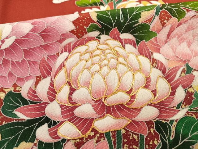 平和屋着物●豪華振袖 友禅 作家物 白鳥映雪 駒刺繍 花尽くし 暈し染め 金彩 正絹 逸品 AABB7909ck