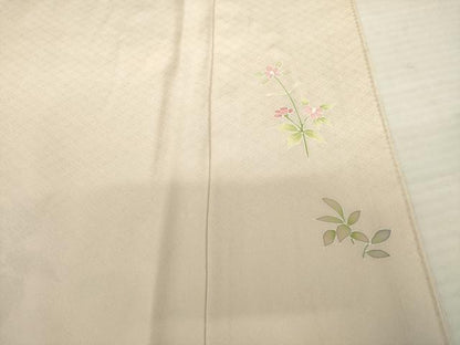 平和屋着物●訪問着　友禅　草花文　金彩　正絹　逸品　AABB7919ck