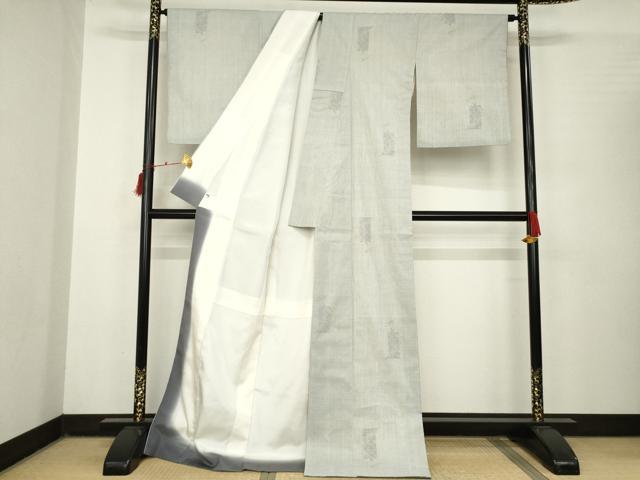 平和屋着物●本場結城紬　重要無形文化財　100亀甲　短冊松葉文　井上商事謹製　証紙付き　ロング丈　正絹　逸品　AABB7924ck