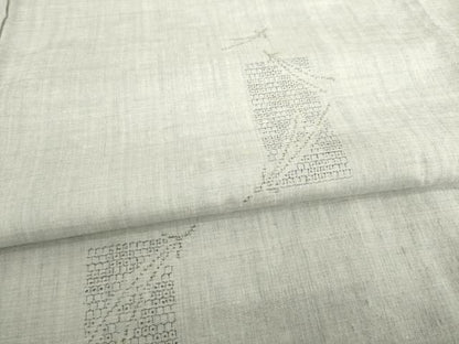 平和屋着物●本場結城紬　重要無形文化財　100亀甲　短冊松葉文　井上商事謹製　証紙付き　ロング丈　正絹　逸品　AABB7924ck