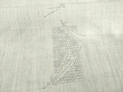 平和屋着物●本場結城紬　重要無形文化財　100亀甲　短冊松葉文　井上商事謹製　証紙付き　ロング丈　正絹　逸品　AABB7924ck
