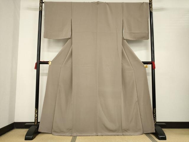 平和屋着物●上質な色無地 銀煤竹色 正絹 逸品 未使用 AABB7925ck