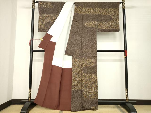 平和屋着物●訪問着　エ霞花唐草文　正絹　逸品　AABB7938ck