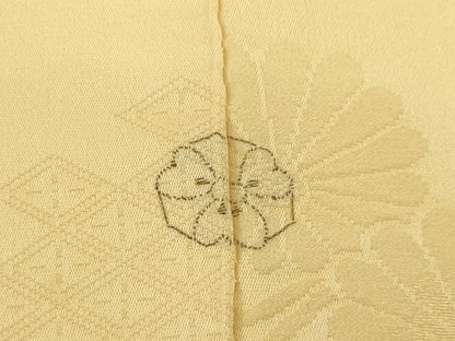 平和屋着物●上質な色無地　草花地紋　枯色　正絹　逸品　AABB7950ck