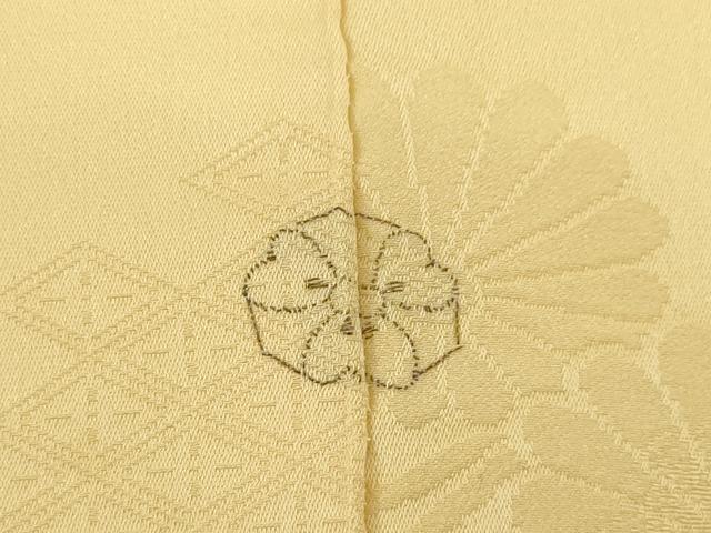 平和屋着物●上質な色無地　草花地紋　枯色　正絹　逸品　AABB7950ck