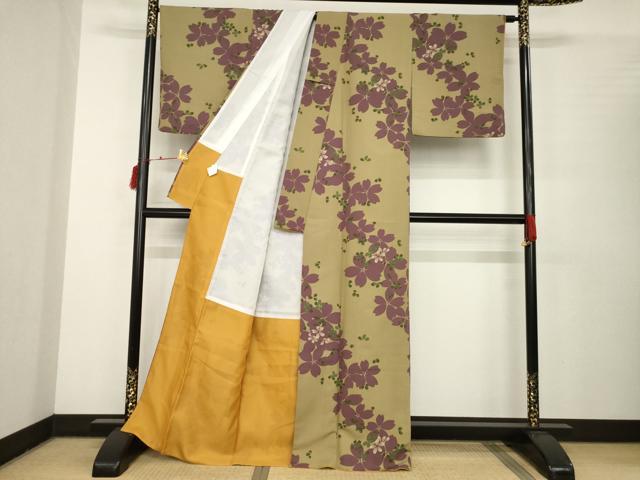 平和屋着物●小紋　舞桜文　洗える着物　AABB7960ck