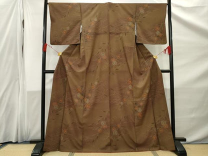 平和屋着物■小紋　草花文　暈し染め　洗える着物　AABB7992nf
