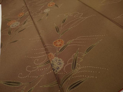 平和屋着物■小紋　草花文　暈し染め　洗える着物　AABB7992nf