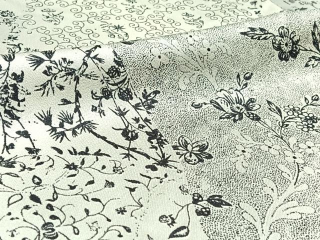 平和屋着物▽上質な小紋 単衣 花唐草文 正絹 逸品 AABB8003jh