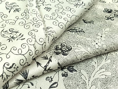 平和屋着物▽上質な小紋 単衣 花唐草文 正絹 逸品 AABB8003jh