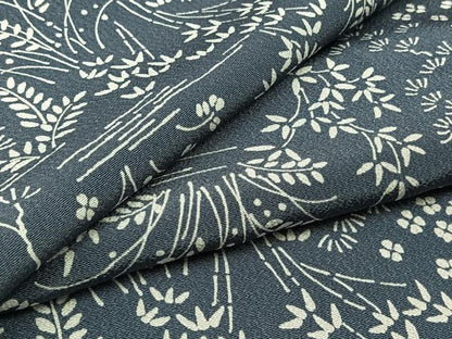 平和屋着物▽上質な小紋 単衣 草花文 正絹 逸品 AABB8011jh