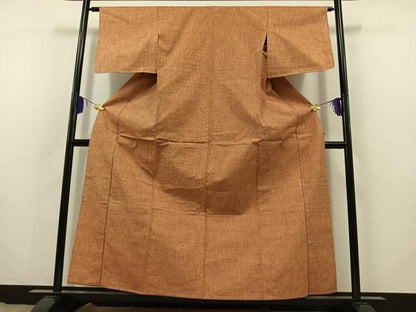 平和屋着物▽上質な紬 単衣 霞文 正絹 逸品 AABB8015jh