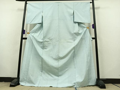 平和屋着物▽染司よしおか　五代目　吉岡幸雄　紬　単衣　月白色　ロング丈　正絹　逸品　AABB8016jh