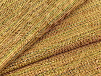 平和屋着物▽上質な紬　単衣　横段文　正絹　逸品　AABB8018jh