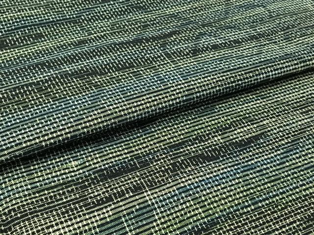 平和屋着物▽上質な紬 単衣 草葉文 正絹 逸品 AABB8019jh