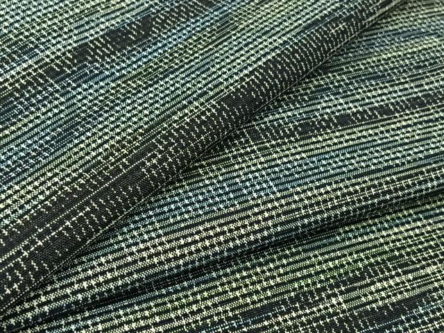 平和屋着物▽上質な紬 単衣 草葉文 正絹 逸品 AABB8019jh