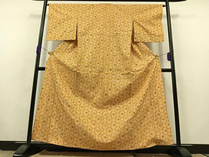 平和屋着物▽上質な紬 単衣 琉球絣 正絹 逸品 AABB8022jh