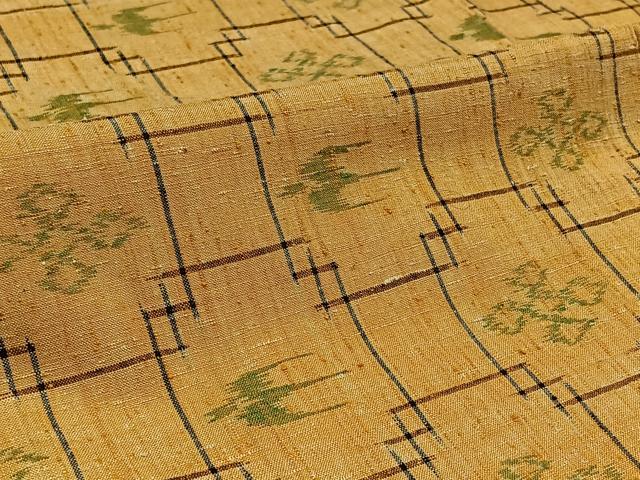 平和屋着物▽上質な紬 単衣 琉球絣 正絹 逸品 AABB8022jh