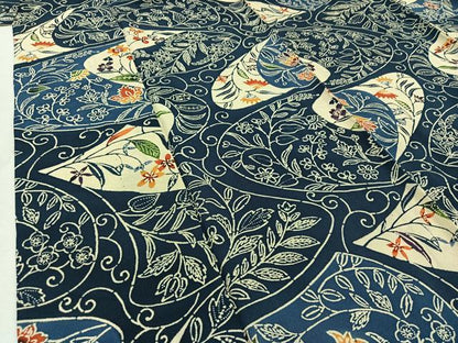 平和屋着物▽上質な小紋 単衣 型染め 草花文 正絹 逸品 AABB8024jh