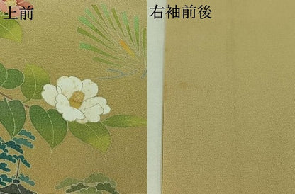 平和屋着物▽訪問着 単衣 友禅 作家物 風景花文 暈し染め 正絹 逸品 AABB8027jh