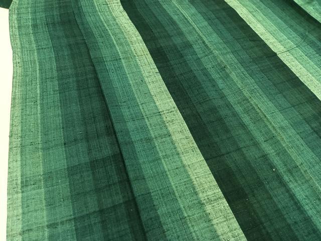 平和屋着物▽上質な紬 単衣 縞 正絹 逸品 AABB8030jh