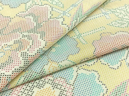 平和屋着物▽本場大島紬 単衣 7マルキ 草花文 正絹 逸品 AABB8031jh