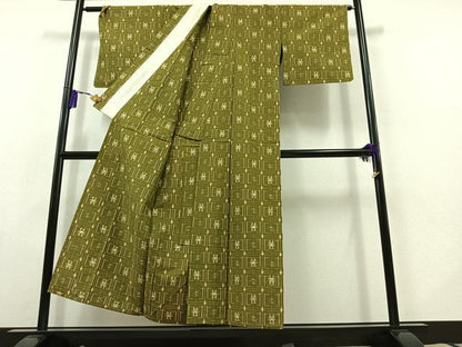 平和屋着物▽上質な紬 単衣 琉球絣 正絹 逸品 AABB8033jh