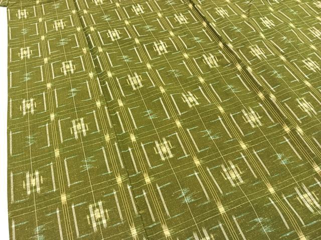 平和屋着物▽上質な紬 単衣 琉球絣 正絹 逸品 AABB8033jh