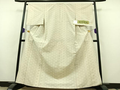 平和屋着物▽奥越後紬 単衣 麻の葉文様 正絹 逸品 AABB8040jh