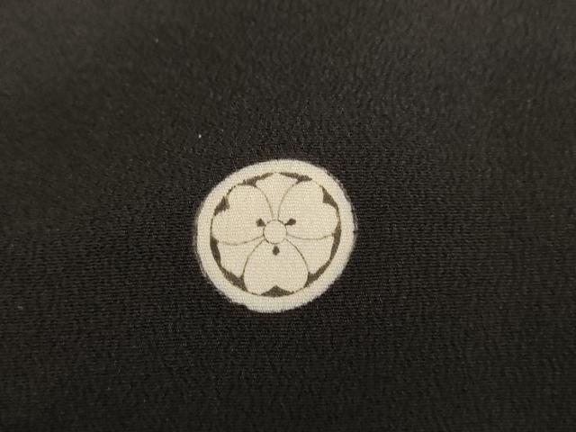 平和屋着物■豪華黒留袖　駒刺繍　松皮菱双鶴花文　金彩　正絹　逸品　AABB8047br