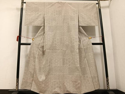 平和屋着物●結城紬　吉祥文　正絹　逸品　AABB8168ph