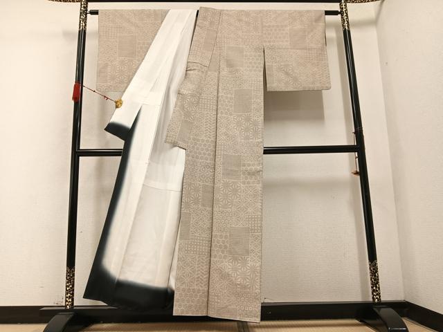 平和屋着物●結城紬　吉祥文　正絹　逸品　AABB8168ph