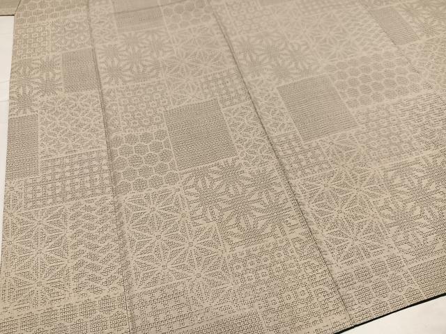 平和屋着物●結城紬　吉祥文　正絹　逸品　AABB8168ph