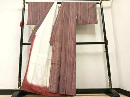 平和屋着物●本場染大島紬 間道 正絹 逸品 AABB8171ph