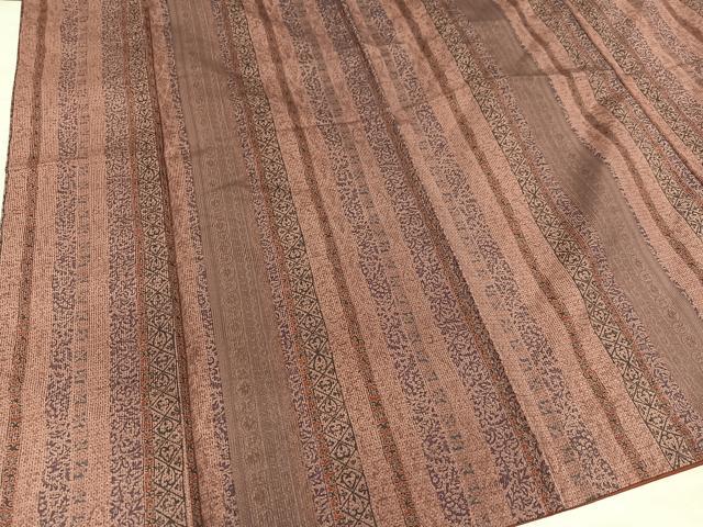 平和屋着物●本場染大島紬 間道 正絹 逸品 AABB8171ph