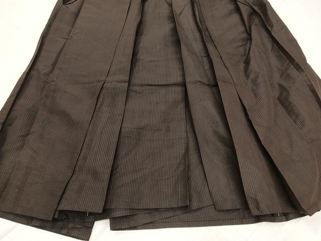 平和屋着物●男性　馬乗り袴　縞　正絹　逸品　AABB8188ph